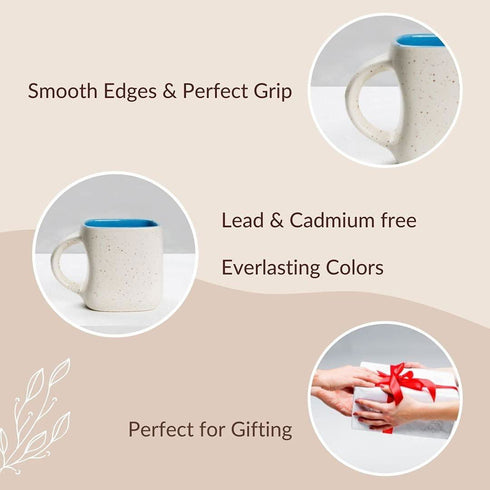 Set of 6 Ceramic Tea Cups - White Matte - The Earth Store - Cup Sets